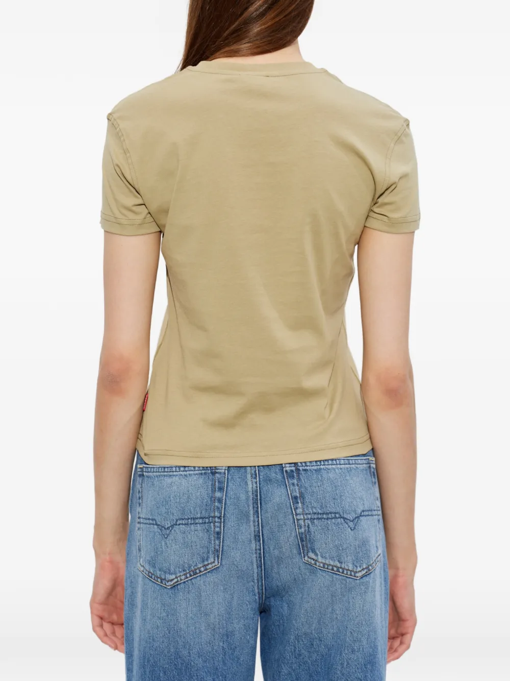 Diesel T-ILA-AA3 katoenen T-shirt met logoprint Beige