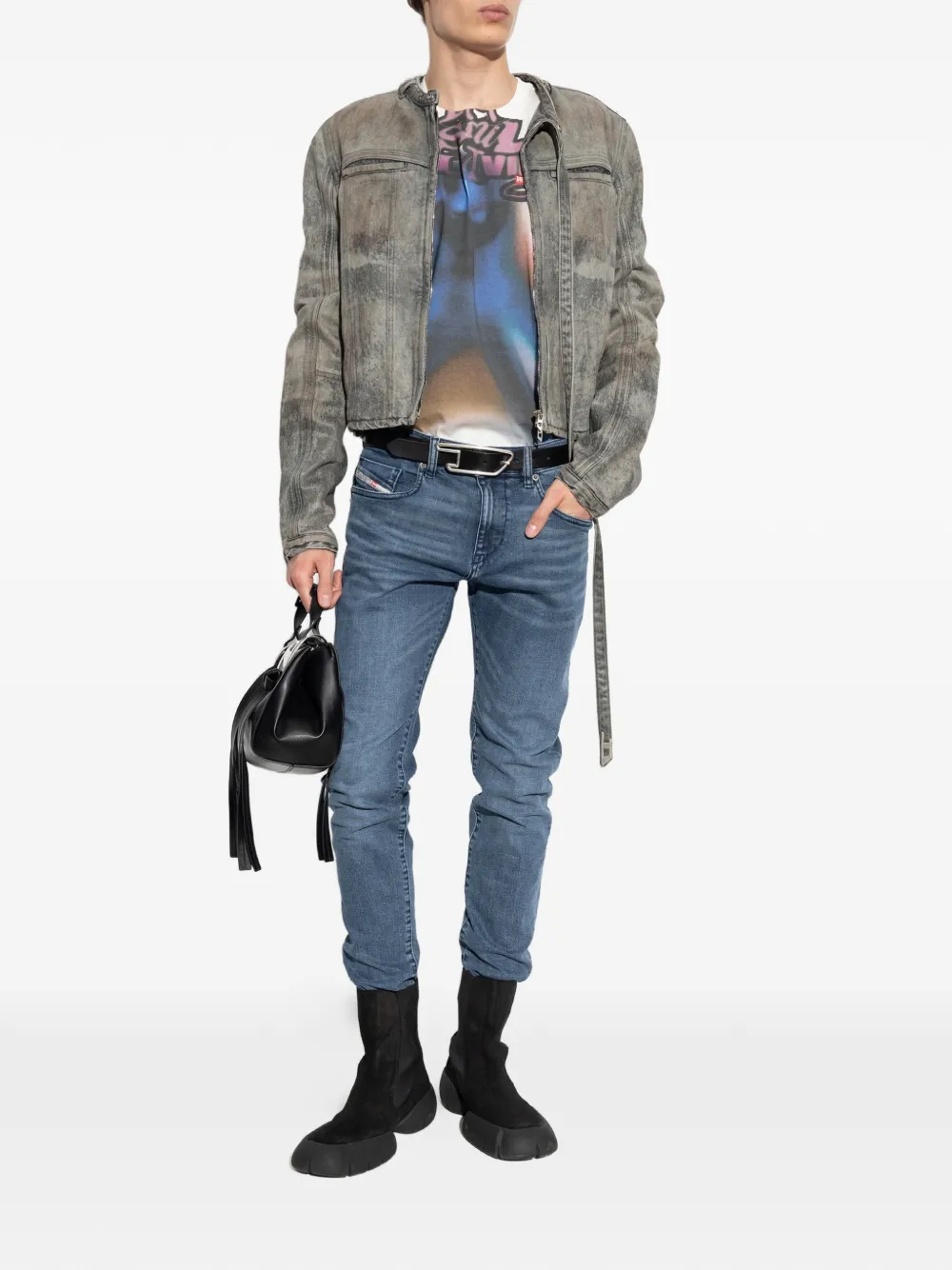 Diesel 2019 D-Strukt whisker jeans Blauw