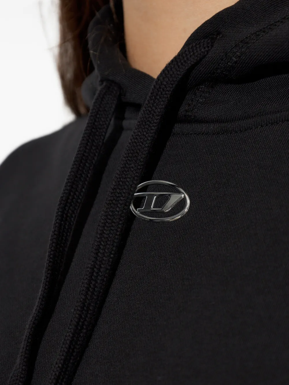 Diesel Oval D hoodie met logoplakkaat Zwart