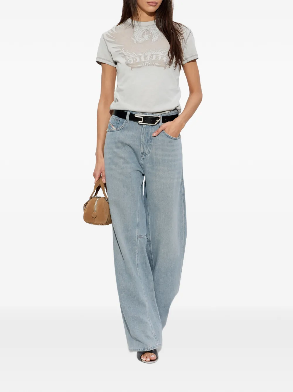 Diesel 1996 D-Sire-Yu-U jeans met wijde pijpen Blauw