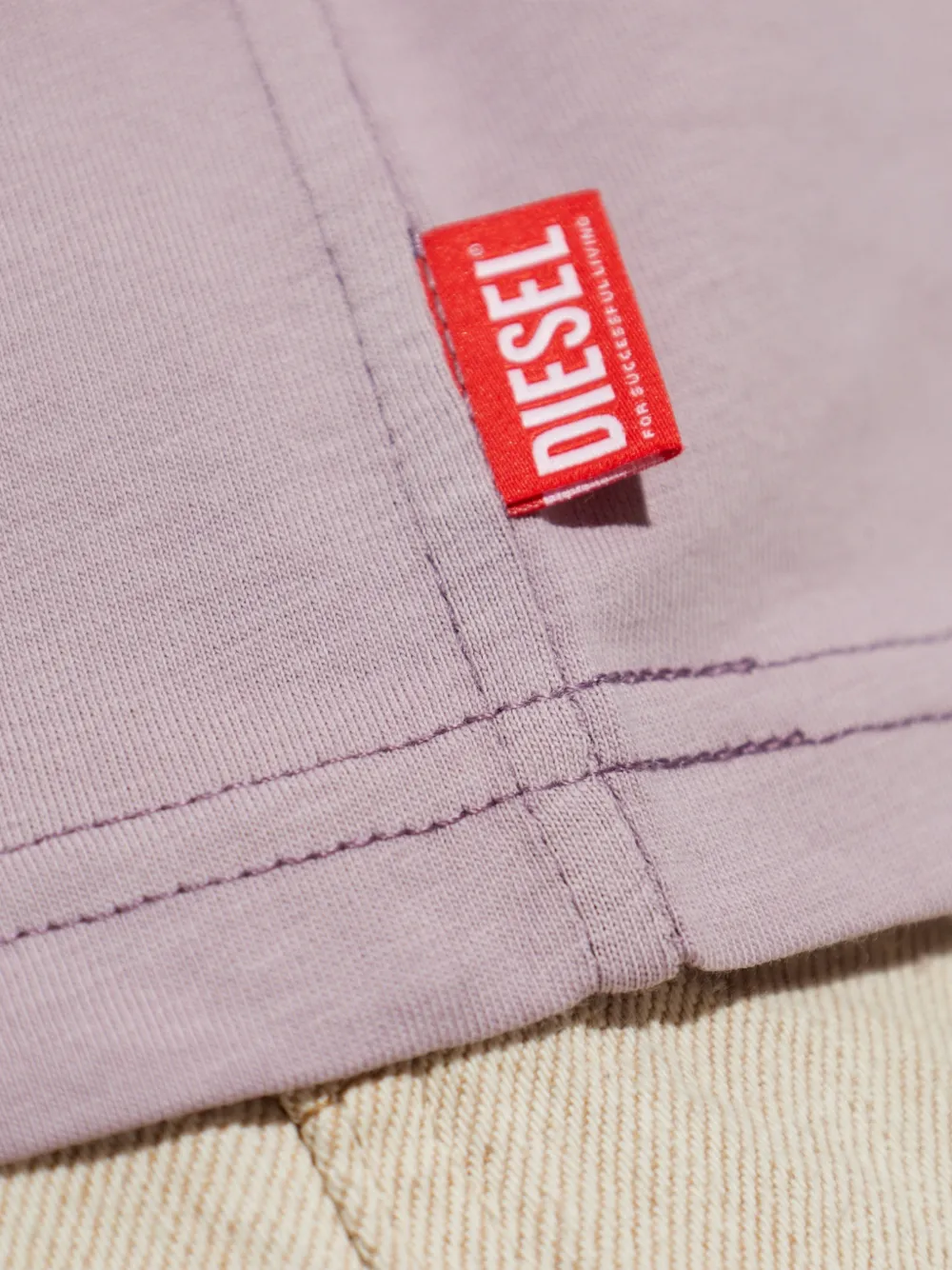 Diesel T-CROPYN-AA1 cropped T-shirt met logoprint Paars