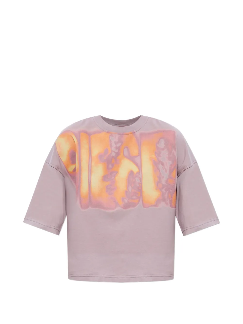 Diesel T-CROPYN-AA1 logo-print cropped T-shirt - Viola