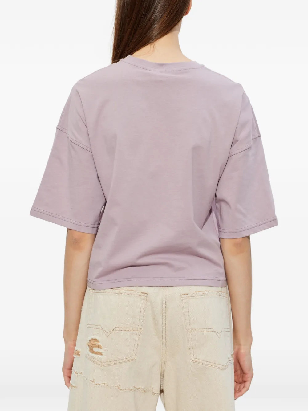 Diesel T-CROPYN-AA1 cropped T-shirt met logoprint Paars
