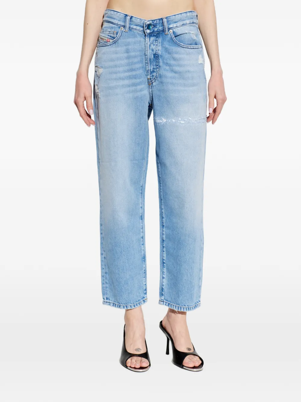 Diesel 1981 D-Went gerafelde jeans Blauw