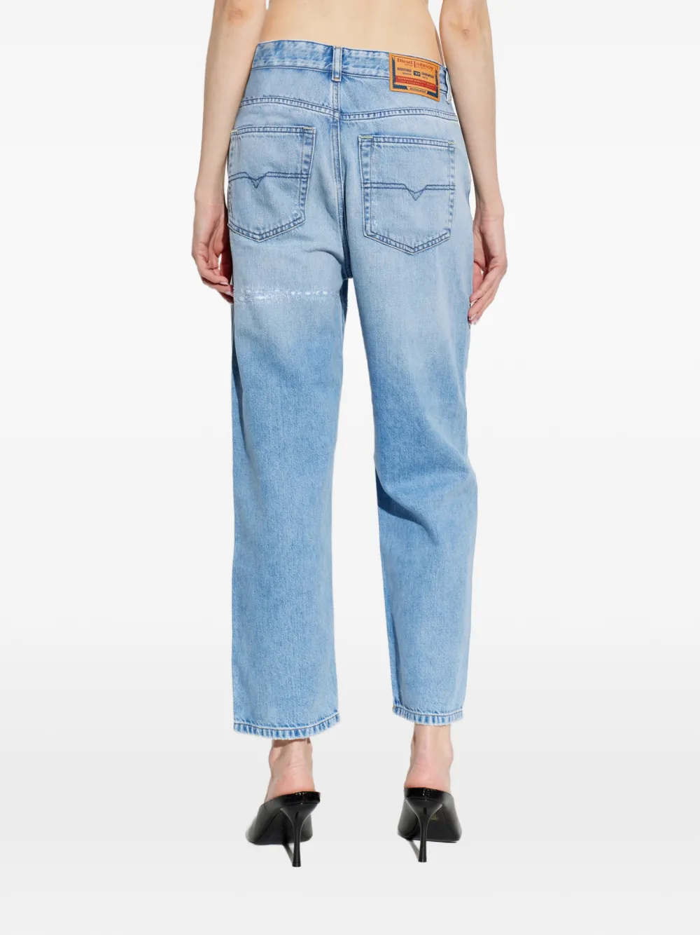 Diesel 1981 D-Went gerafelde jeans Blauw