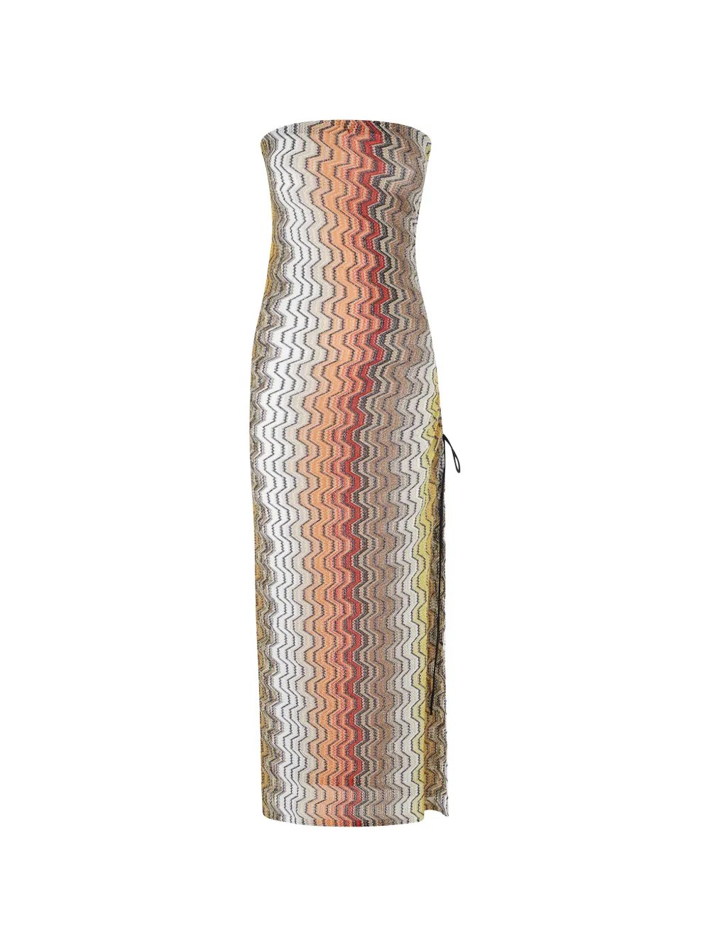Missoni chevron-knit drawstring dress - Braun
