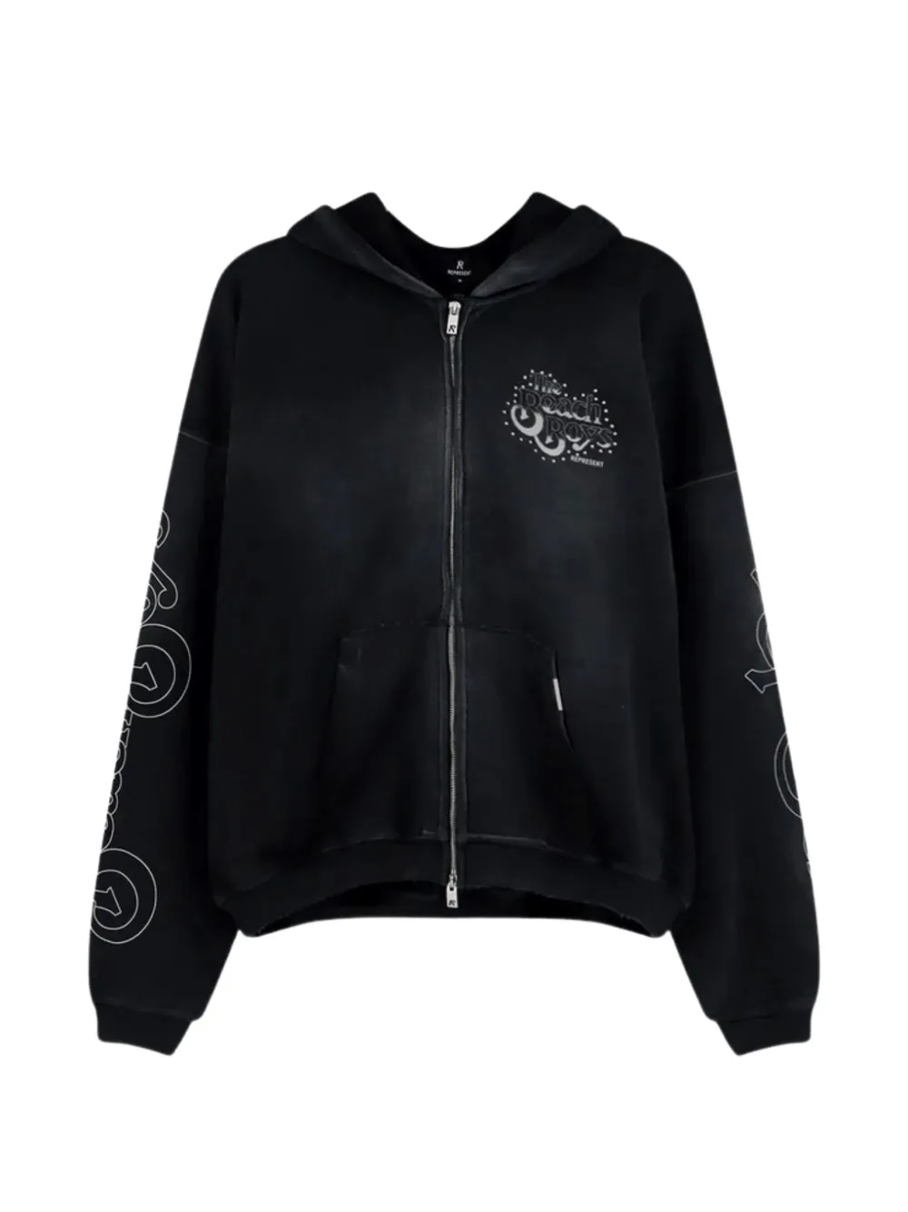 Represent graphic-print studded hoodie - Schwarz