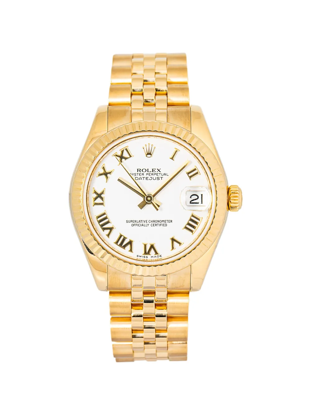 Rolex Datejust fluted bezel 31mm watch - Bianco