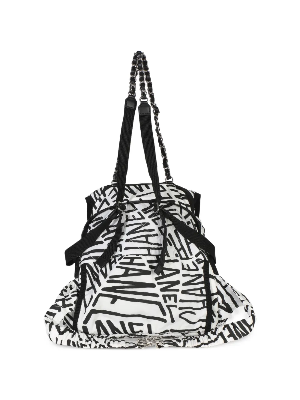 CHANEL Pre-Owned 2021-2025 rugzak met logo-detail Wit