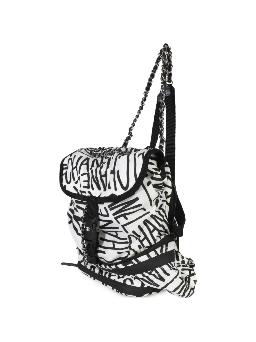CHANEL Pre-Owned 2021-2025 rugzak met logo-detail Wit