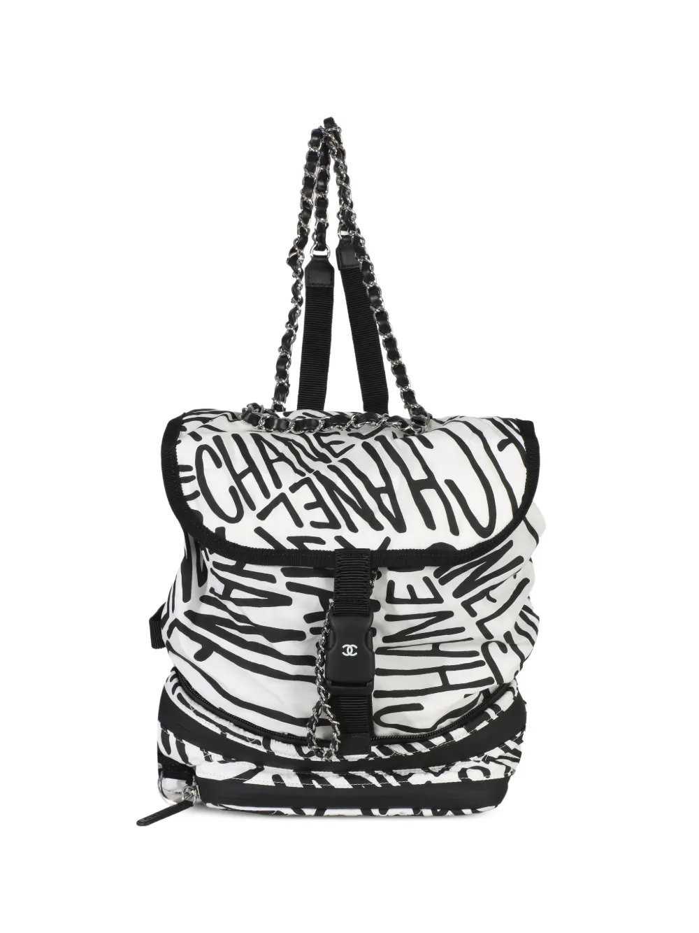 CHANEL Pre-Owned 2021-2025 logo-detail backpack - Bianco