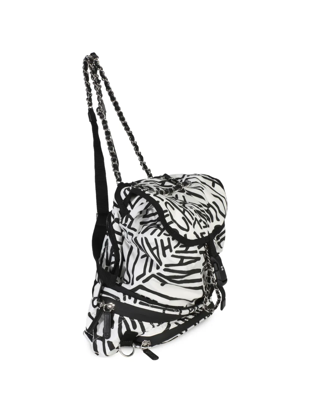 CHANEL Pre-Owned 2021-2025 rugzak met logo-detail Wit