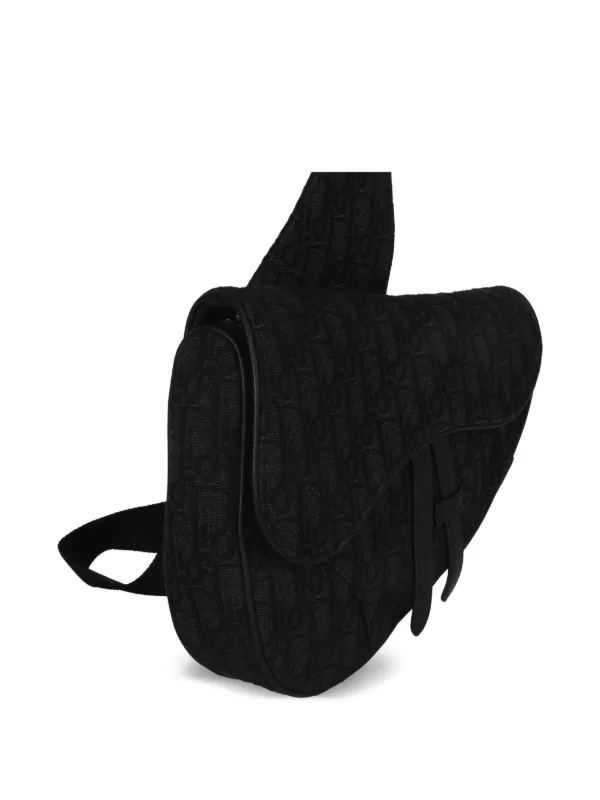 yume様　Christian Dior ショルダーバッグ ブラック　黒 Christian Dior Pre-Owned 2013 Oblique Saddle Shoulder Bag | Black