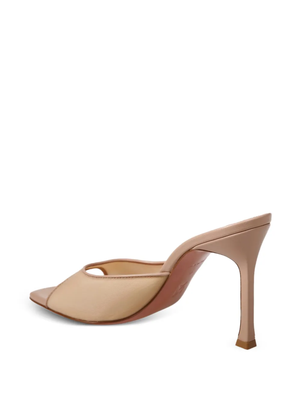 Amina Muaddi Alexa mesh sandals Beige