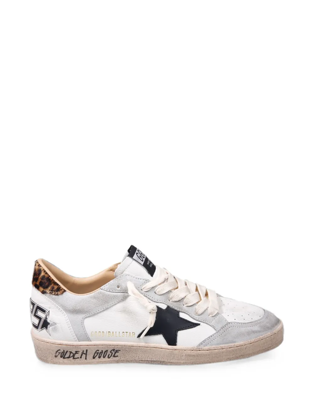 Golden Goose Ball Star leopard-print sneakers - Weiß