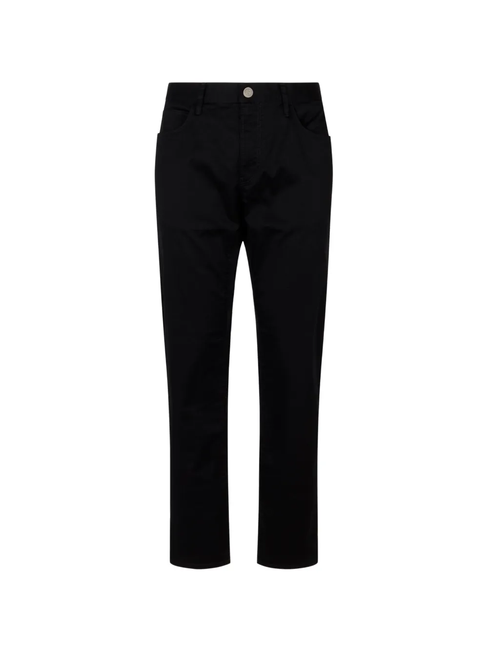 Giorgio Armani logo-patch straight-leg trousers - Nero