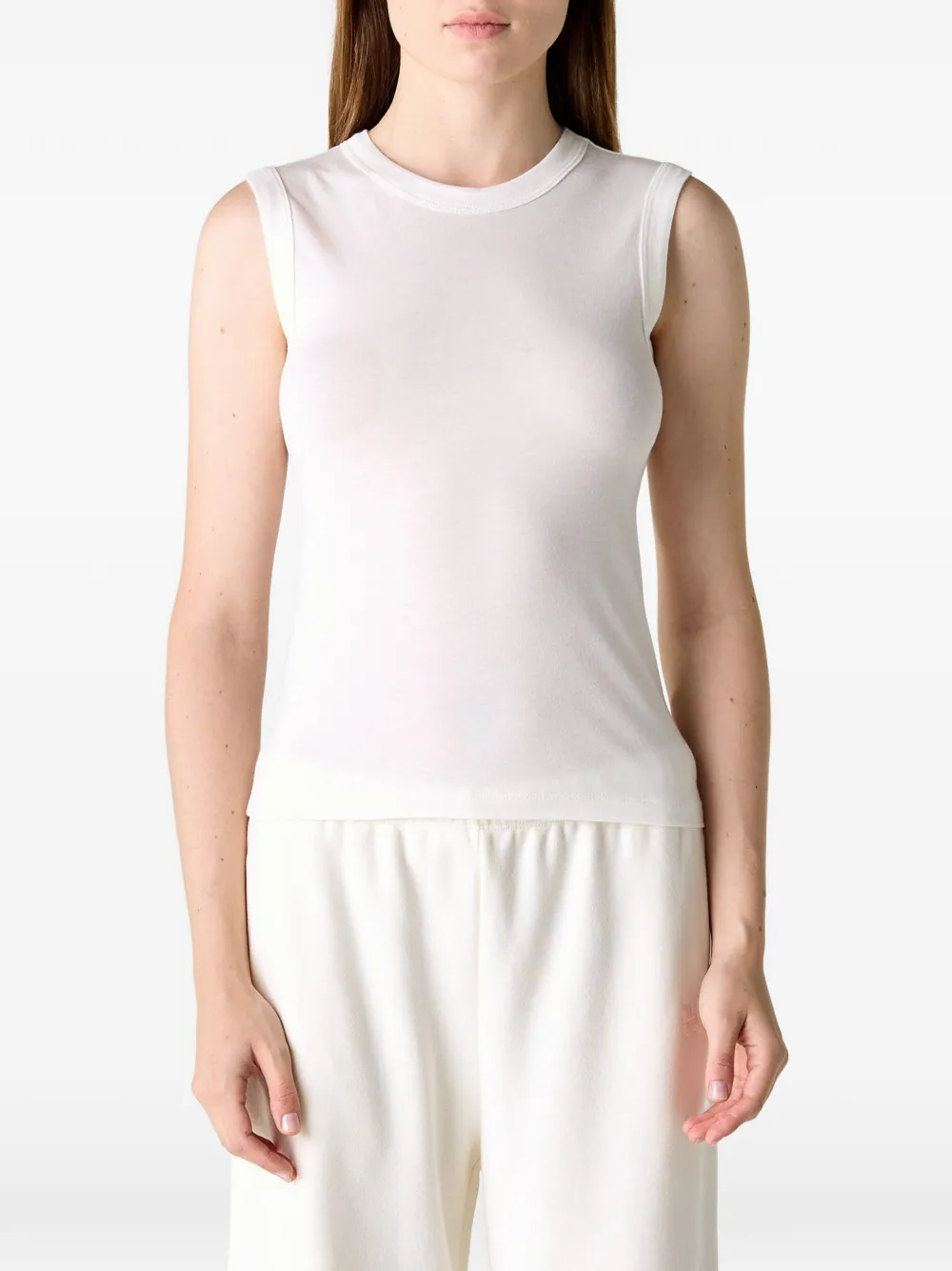ETERNE fitted muscle tank top - Bianco