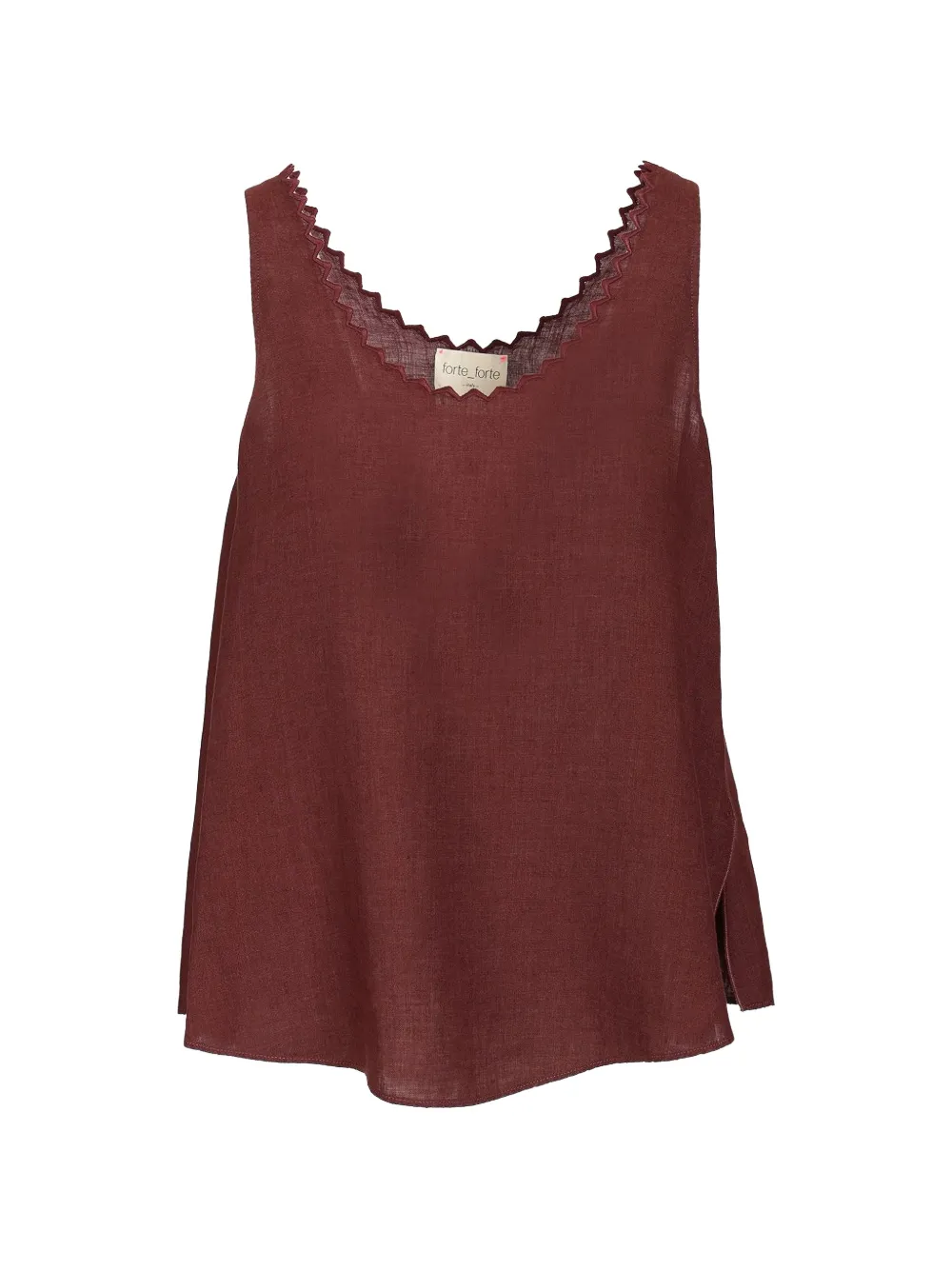 Forte Forte embroidered scalloped-edge blousse - Marrone