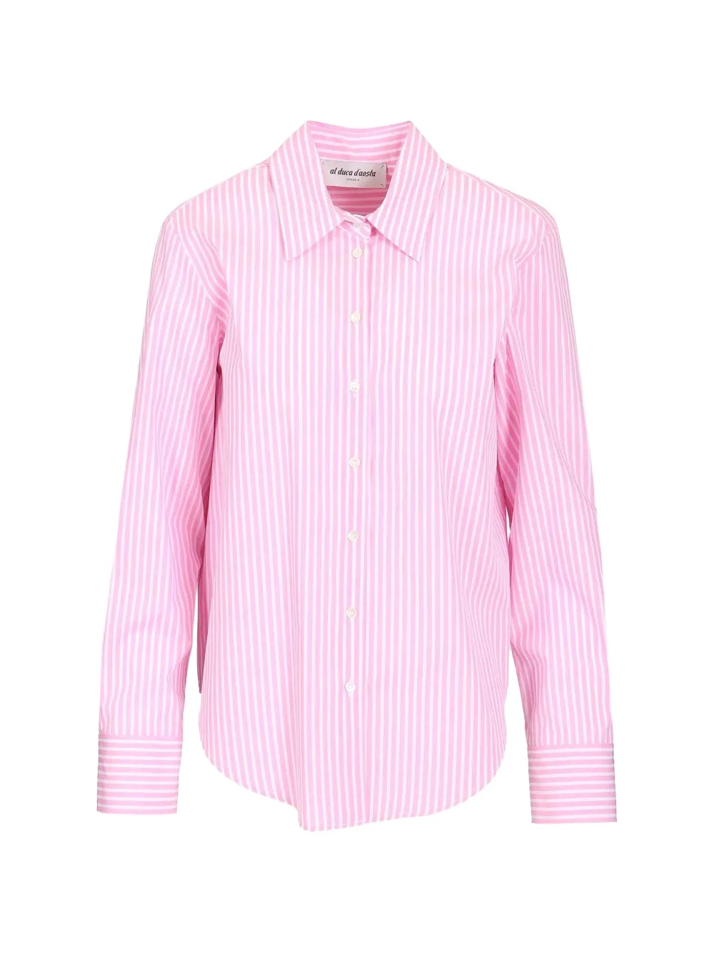 Al Duca D’Aosta 1902 vertical-stripe curved-hem shirt - Rosa