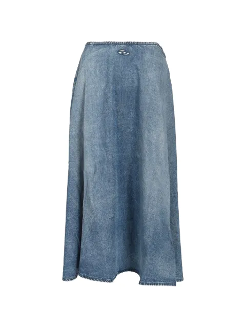 Diesel falda midi de mezclilla con detalle del logo