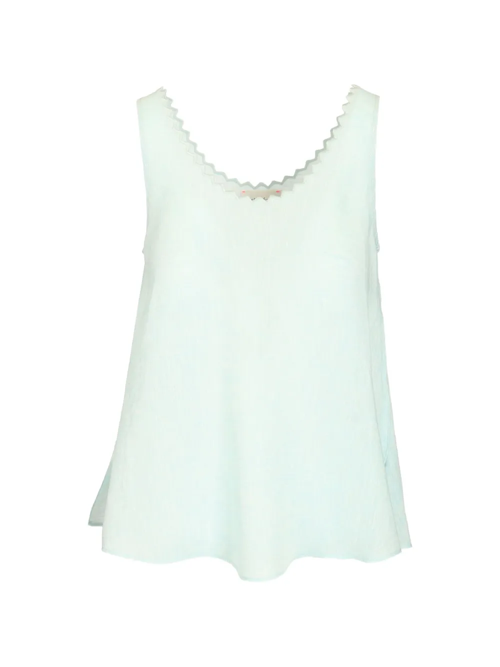 Forte Forte scalloped-edge embroidered top - Blu
