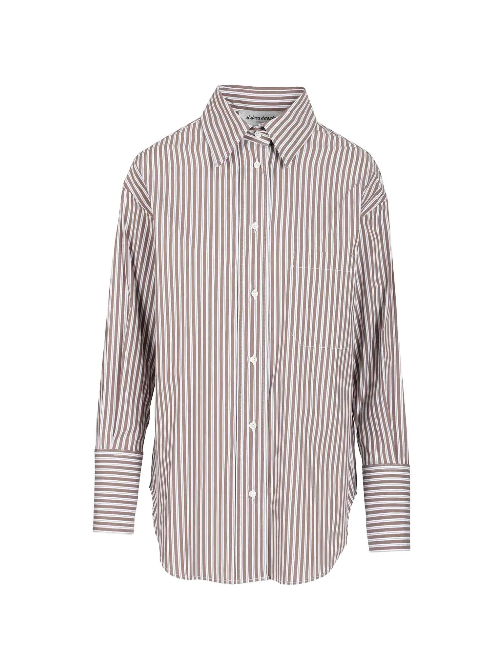 Al Duca D’Aosta 1902 striped oversized shirt - Marrone