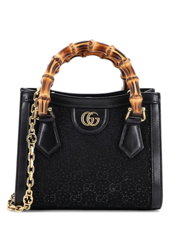 Gucci Pre-Owned ダイアナ NM バンブーハンドル クリスタル エンベ 