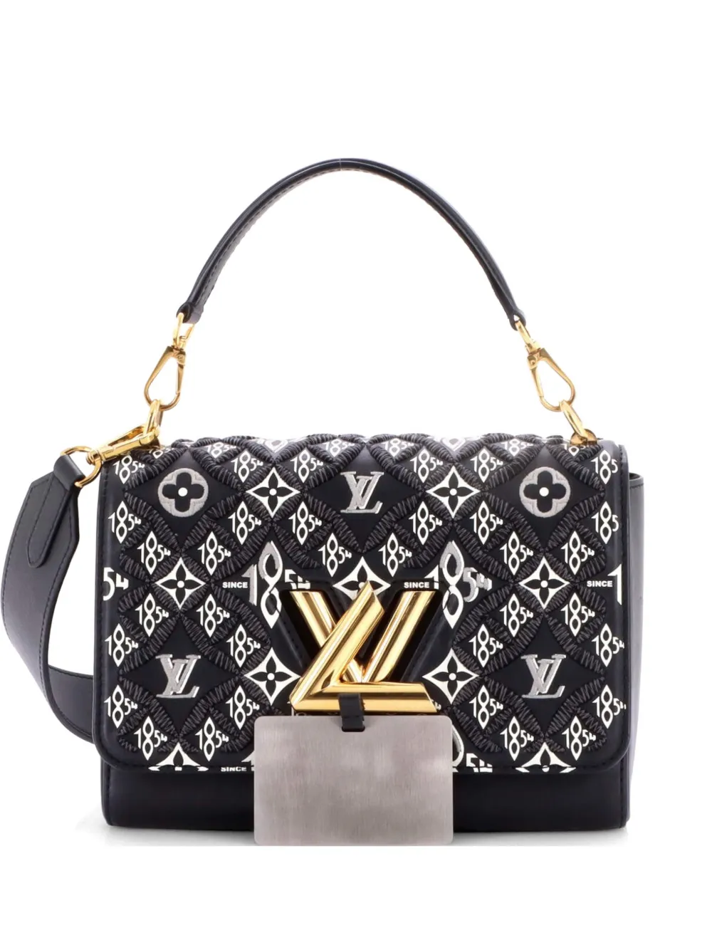 Louis Vuitton Pre-Owned Twist Handbag Limited Edition Since 1854 Monogram Jacquard MM shoulder bag - Nero