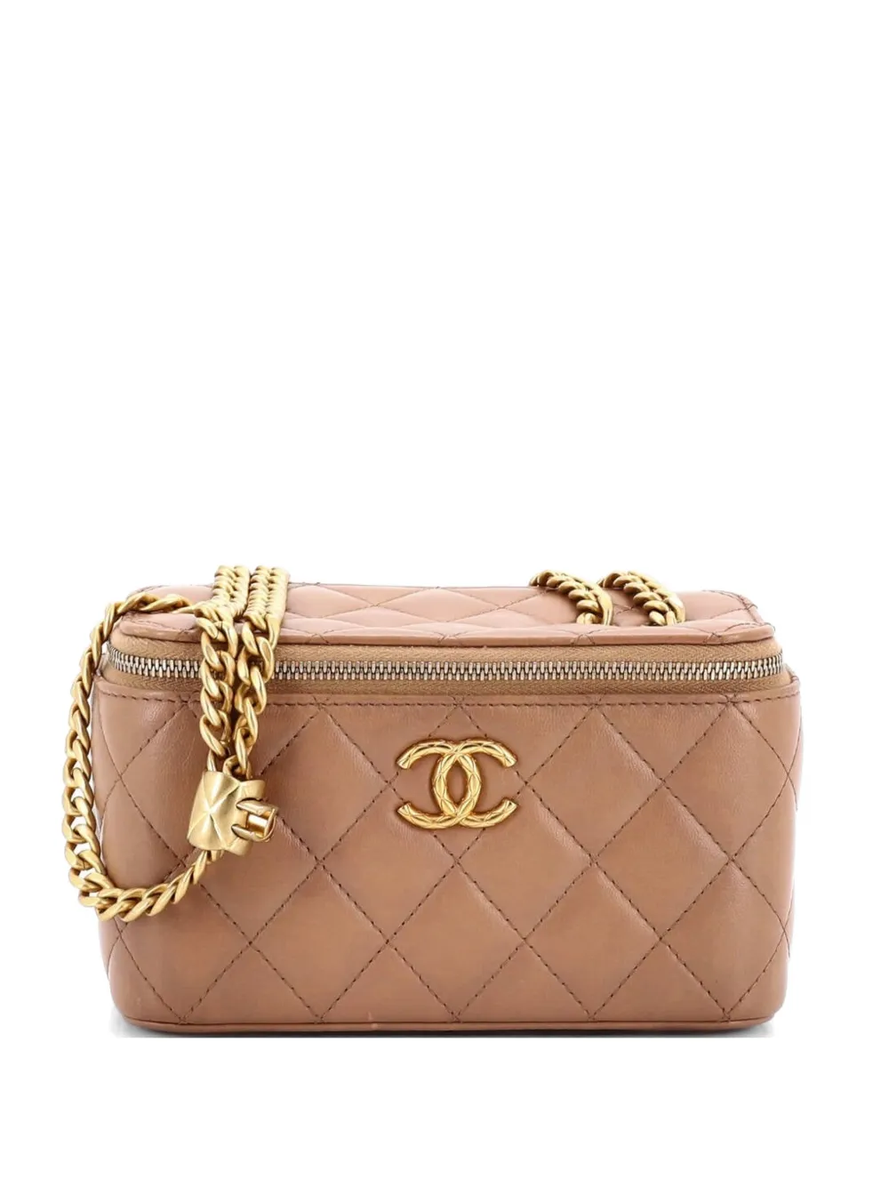 CHANEL Pre-Owned All Slide Long Vanity Case with Chain Quilted Lambskin Small crossbody bag - Neutrals