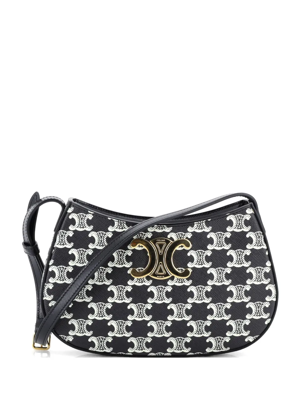 Celine Pre-Owned Triomphe Tilly Bag Triomphe Coated Canvas Medium shoulder bag - Black