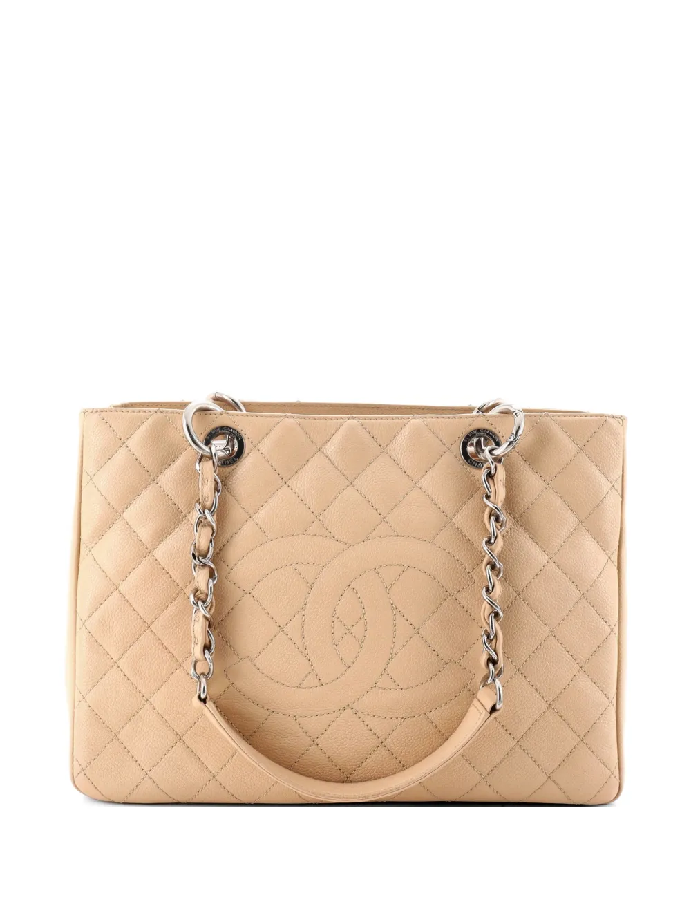 CHANEL Pre-Owned Grand Shopping Quilted Caviar tote bag - Nude