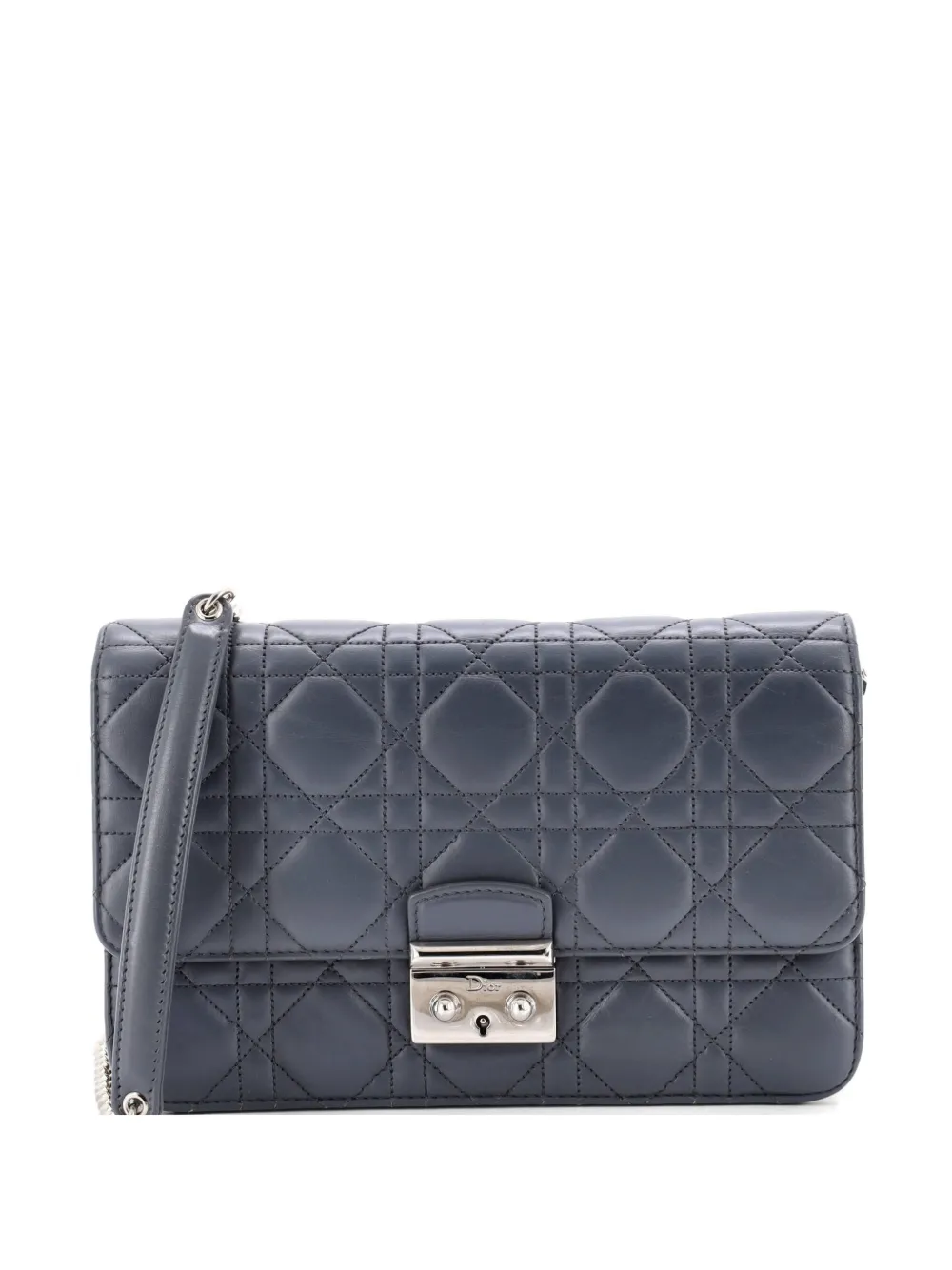 Christian Dior Pre-Owned Miss Dior Promenade Pouch Cannage Quilt Lambskin Large crossbody bag - Grey