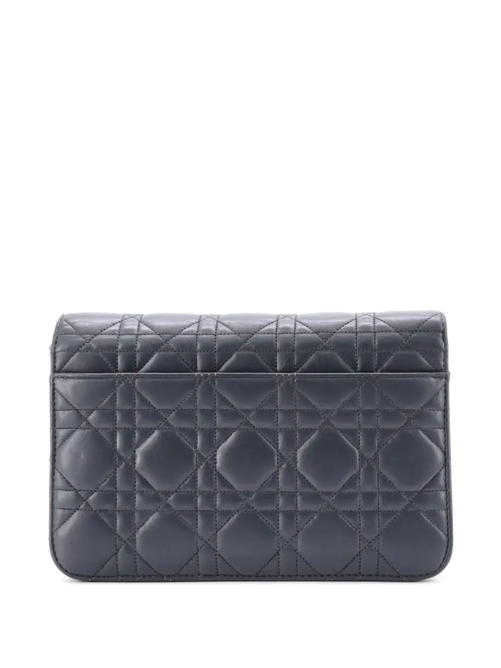 Christian Dior Pre-owned Grand Sac à Bandoulière Miss Dior Promenade Pouch Cannage Quilt Lambskin Large - Gris 