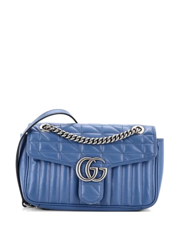 Gucci Pre-Owned GGマーモント フラップ バッグ マトラッセ レザー