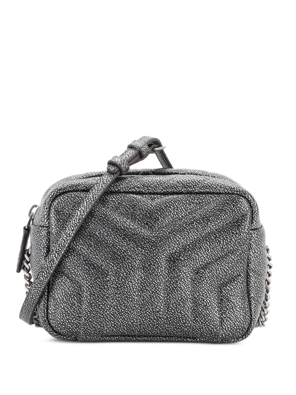 Saint Laurent Pre-Owned LouLou Bowling Bag Matelasse Chevron Leather Mini crossbody bag - Argento