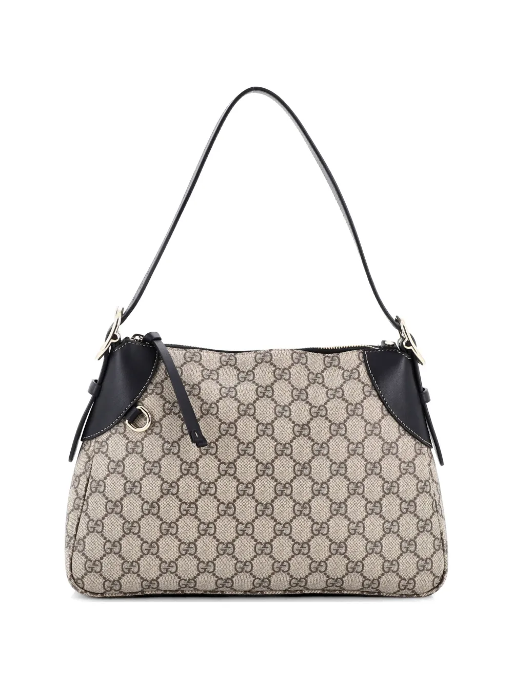 Gucci Pre-Owned Emblem GG Coated Canvas with Leather Medium shoulder bag - Schwarz