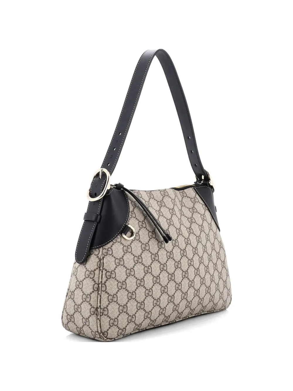 Gucci Pre-Owned Emblem GG Coated Canvas with Leather Medium shoulder bag - Schwarz