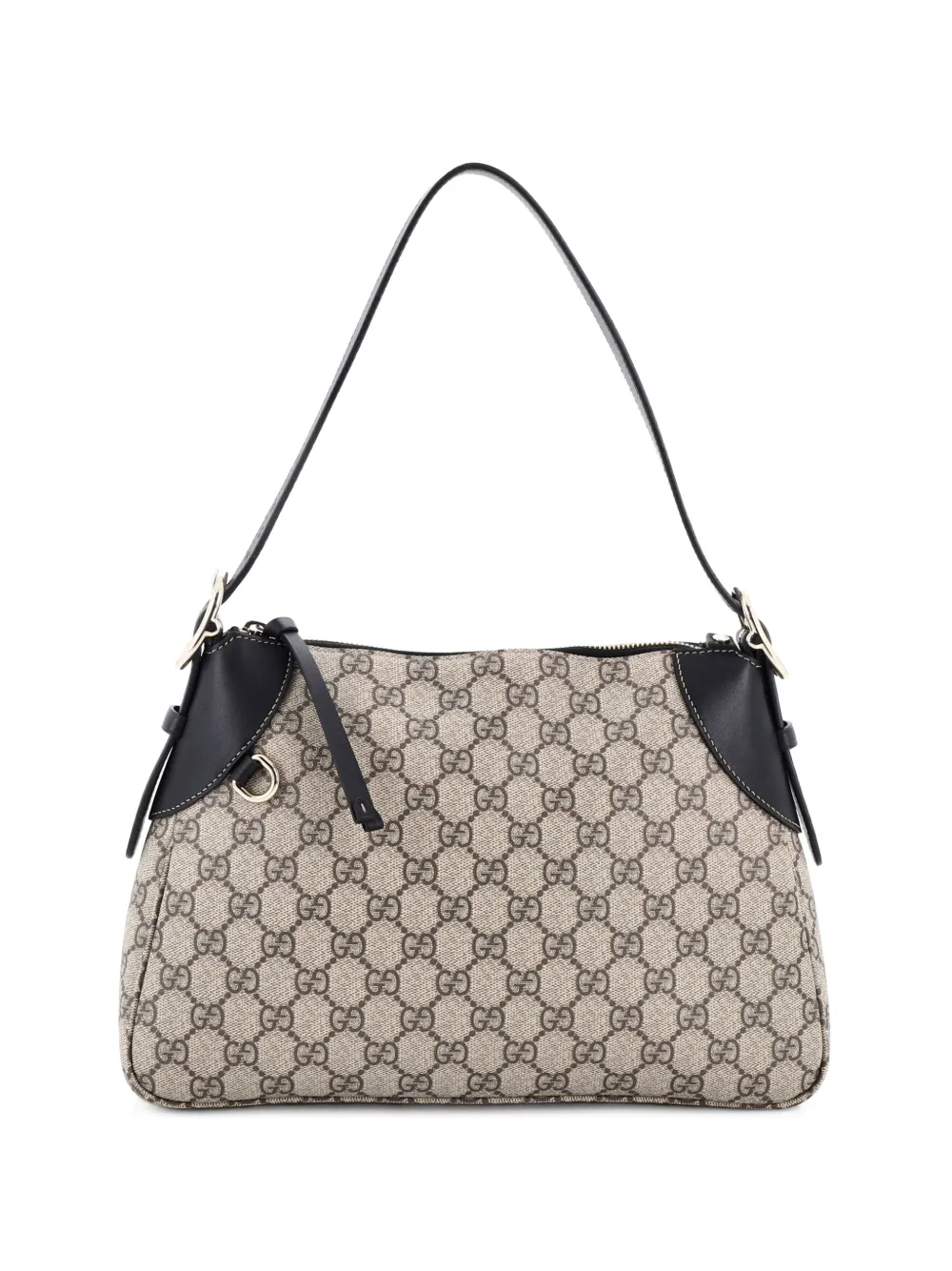 Gucci Pre-Owned Emblem GG Coated Canvas with Leather Medium shoulder bag - Schwarz