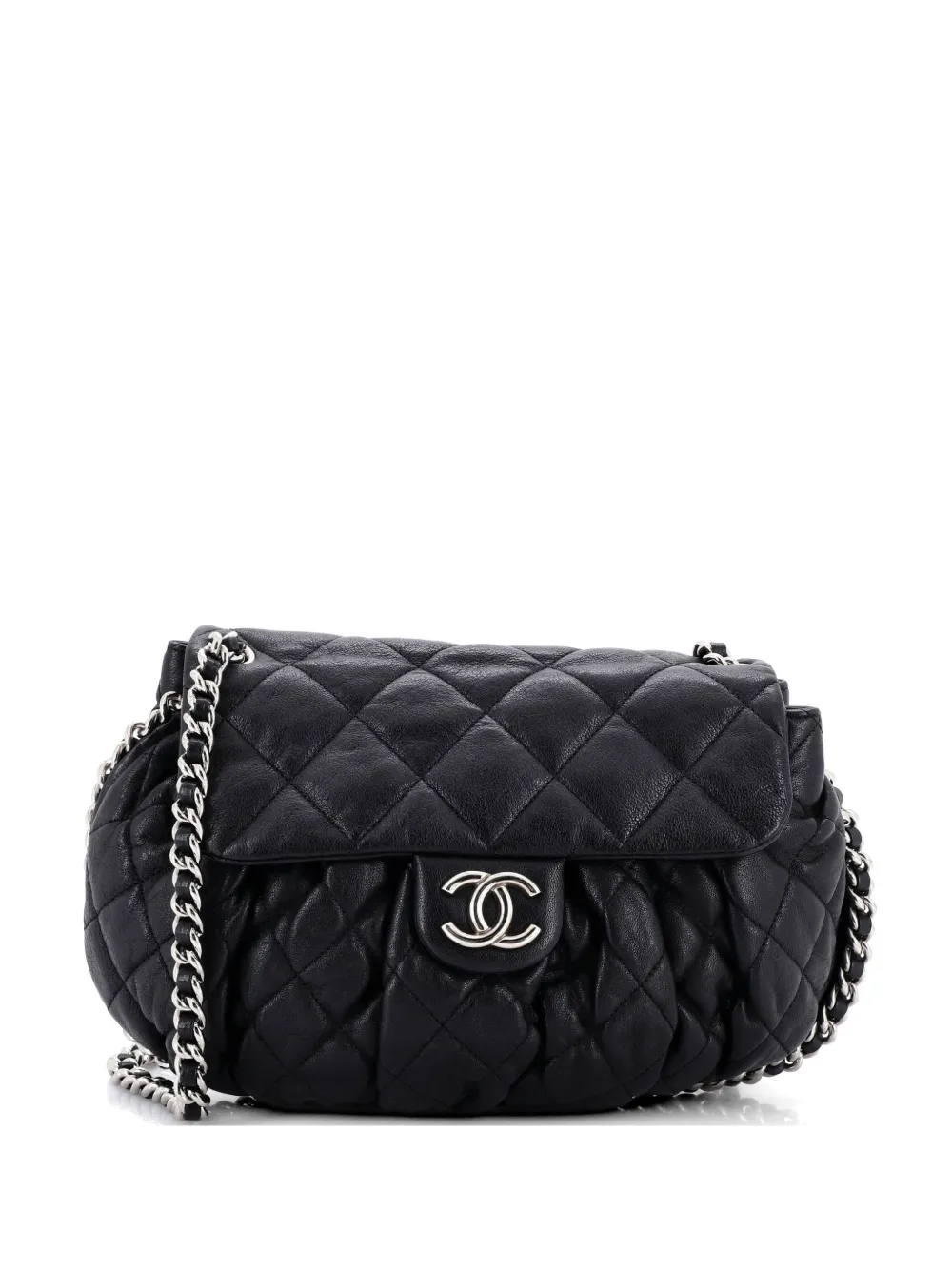 CHANEL Pre-Owned Chain Around Flap Bag Quilted Leather Medium crossbody bag - Schwarz