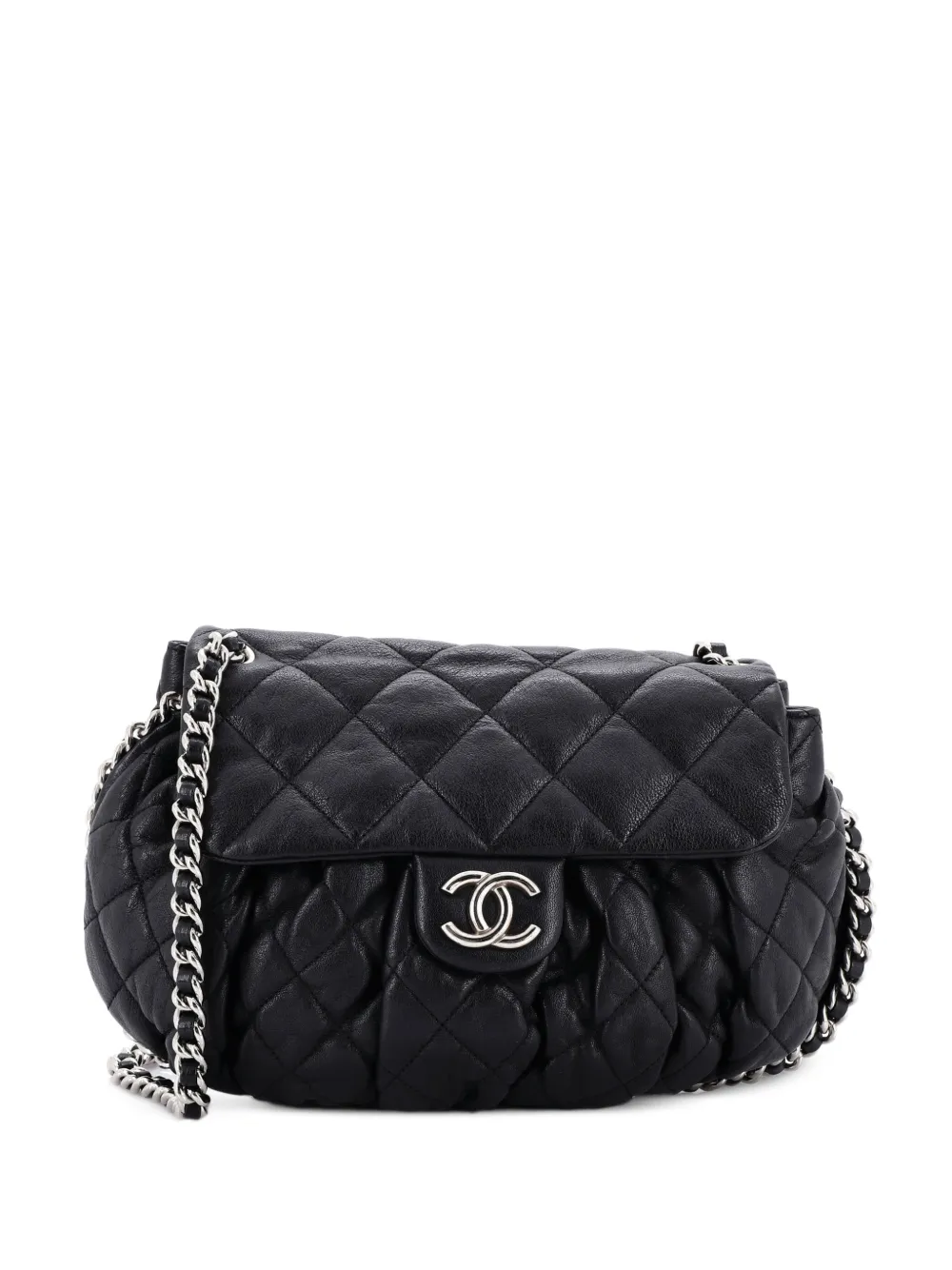 CHANEL Pre-Owned Chain Around Flap Bag Quilted Leather Medium crossbody bag - Nero