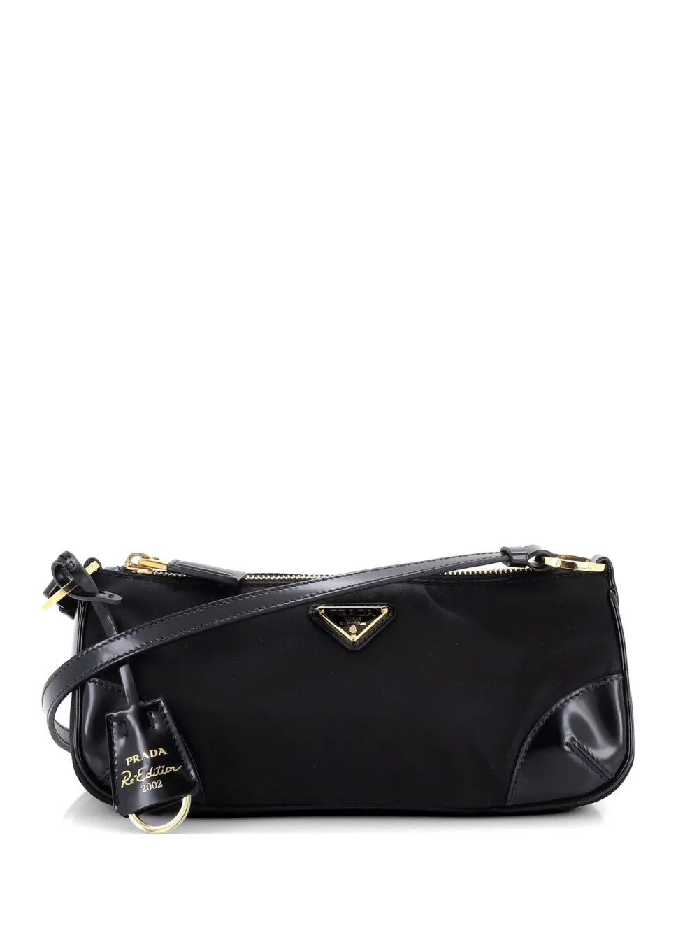 Prada Pre-Owned Re-Edition 2002 Re-Nylon and Leather shoulder bag - Nero