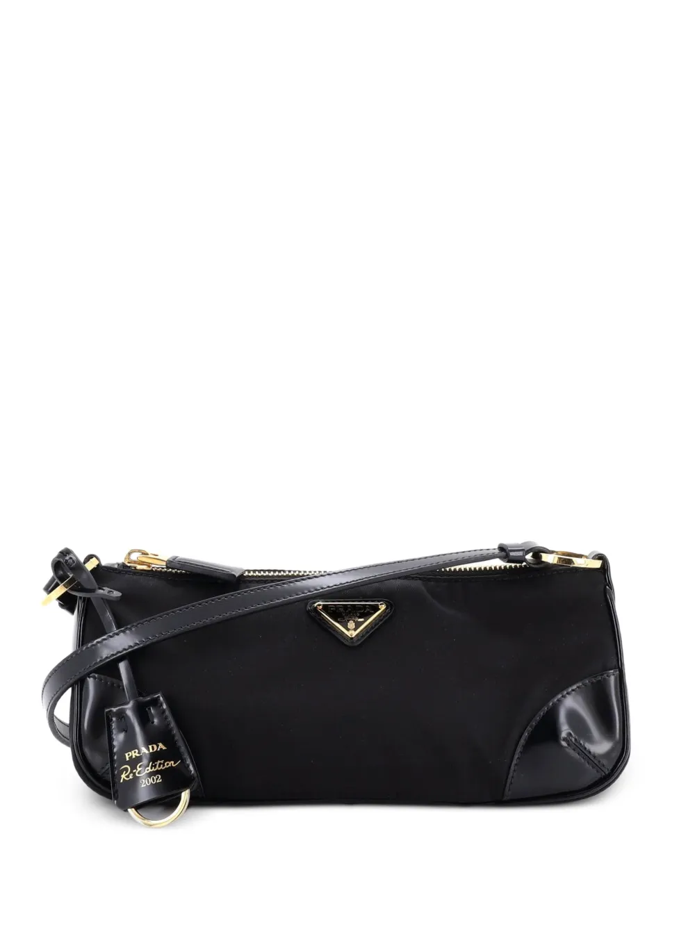 Prada Pre-Owned Re-Edition 2002 Re-Nylon and Leather shoulder bag - Nero