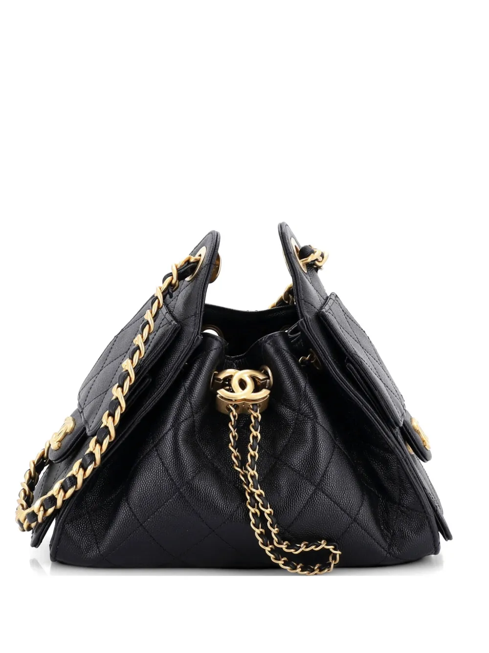 CHANEL Pre-Owned 25 Quilted Caviar Mini hobo bag - Nero