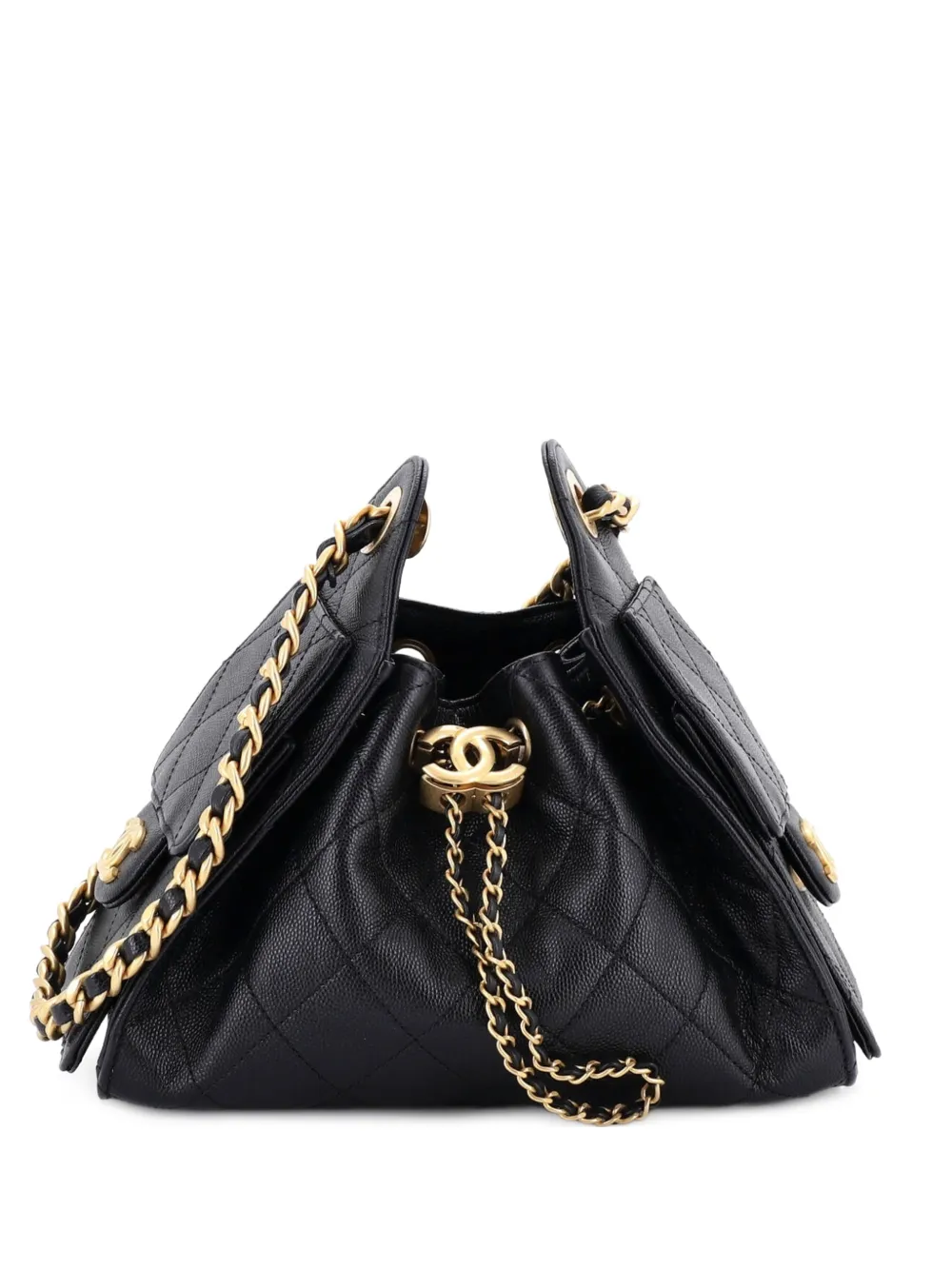 CHANEL Pre-Owned 25 Quilted Caviar Mini hobo bag - Nero