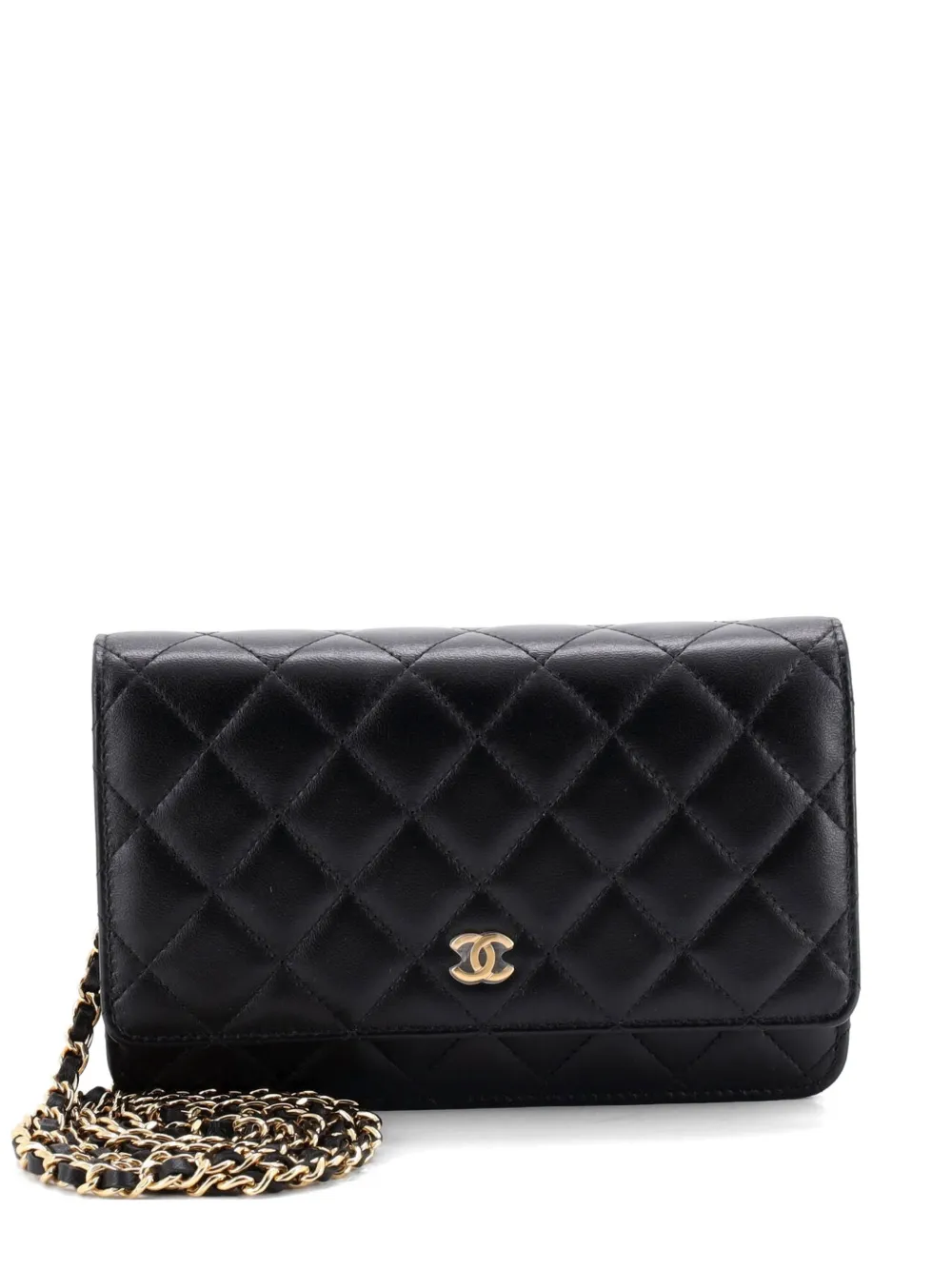 CHANEL Pre-Owned Wallet on Chain Quilted Lambskin crossbody bag - Nero
