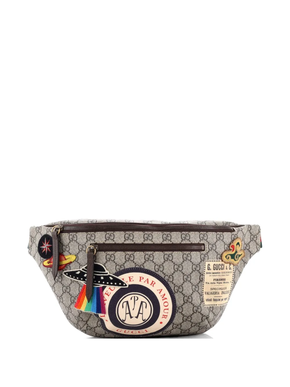 Gucci Pre-Owned Courrier Zip GG Coated Canvas with Applique belt bag - Marrone