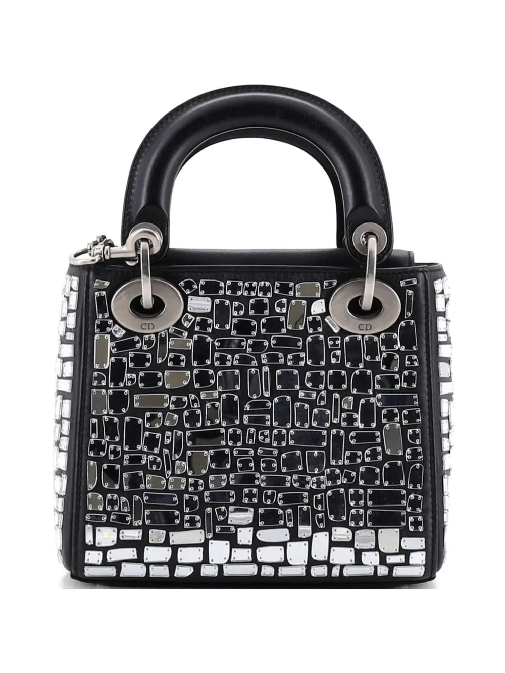 Christian Dior Pre-Owned Lady Dior Chain Bag Leather and Mirror Mosaic Mini shoulder bag - Nero