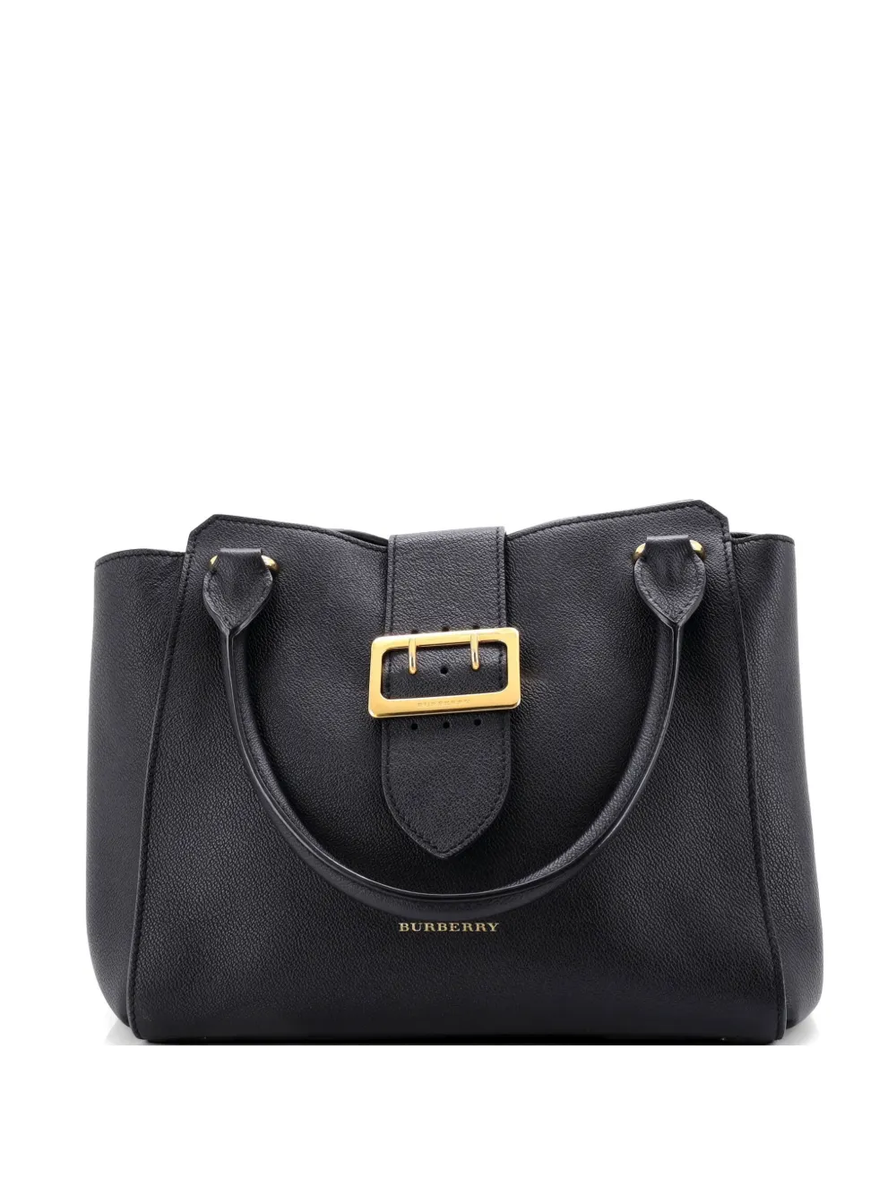 Burberry Pre-Owned Buckle Leather Medium tote bag - Black