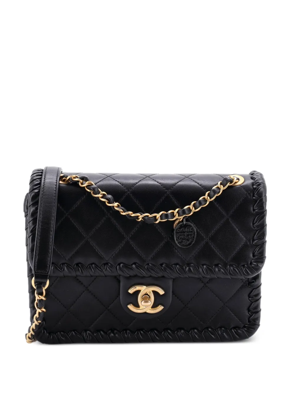 CHANEL Pre-Owned My Own Frame Flap Bag Braided Quilted Calfskin Small crossbody bag - Nero