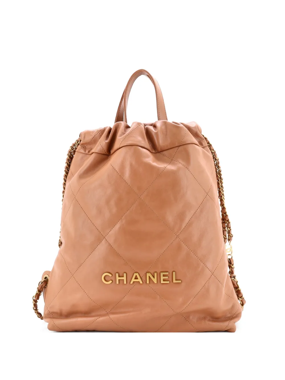 CHANEL Pre-Owned 22 Chain Quilted Calfskin Medium backpack - Brown